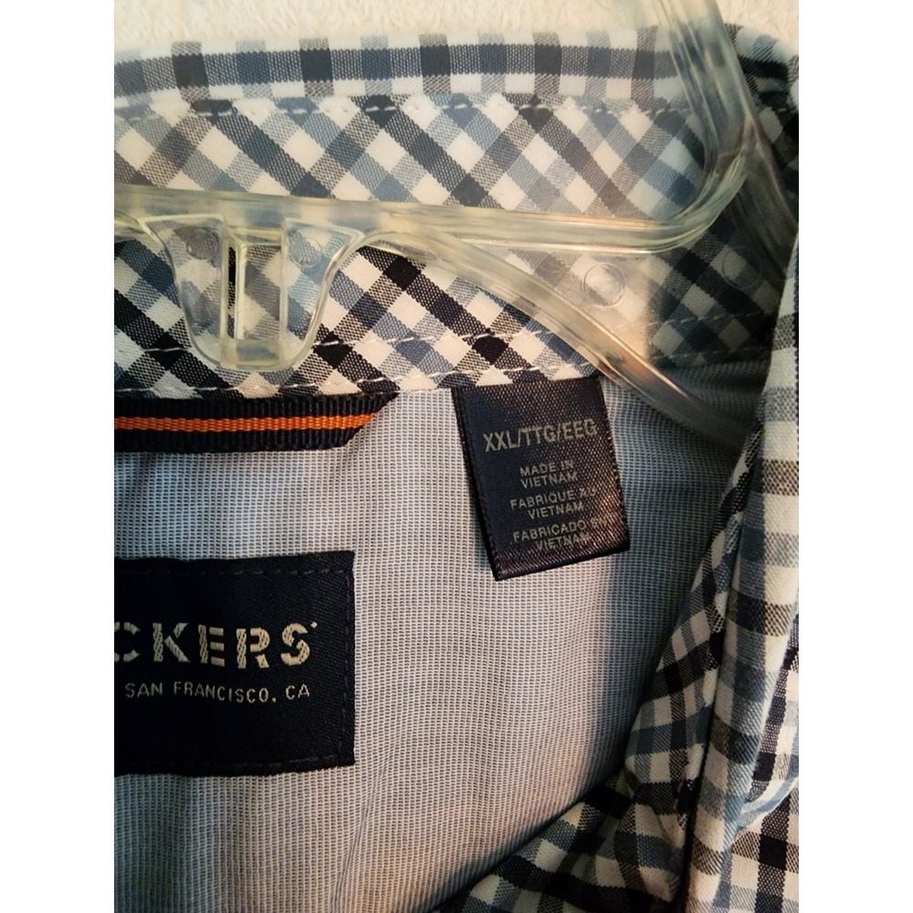 Dockers NWT Mens XXL Shirt Blue Plaid Long Sleeve Comfort Flex Classic Dad Geek - Picture 6 of 8
